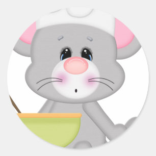 Baking Mouse Runt Klistermärke