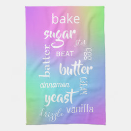 Baking Ord Pastel Rainbow Kitchen Towel Kökshandduk