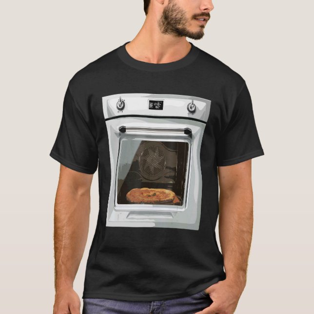 Baking Oven Costume Halloween Silvester Hett Furna T Shirt (Framsida)