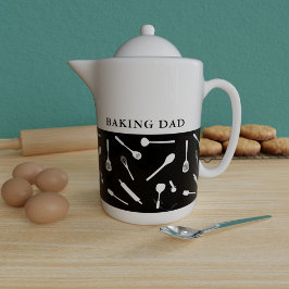 Baking Pappa Black Kitchen Verktyg Mönster Tekanna