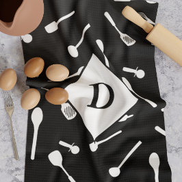 Baking Pappa Monogram Black Kitchen Towel Kökshandduk