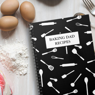 Baking Pappa Recept Köksredskap Blank Linjerad Anteckningsbok