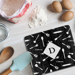Baking Pappa Utensil Mönster Black Cot Board