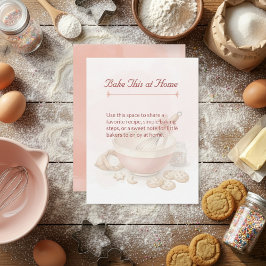 Baking Party Birthday Bowl & Whisk Recipe Card Anteckningskort