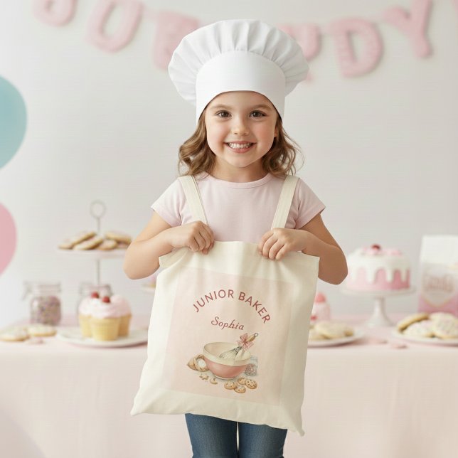 Baking Party Girls Birthday Elegant Bowl & Whisk Tygkasse (Skapare uppladdad)