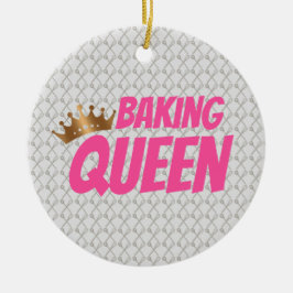 Baking Queen Mönster for Cake and Sweets Älskare Julgransprydnad Keramik