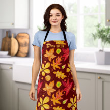 Baking Queen Watercolor Höst löv Apron