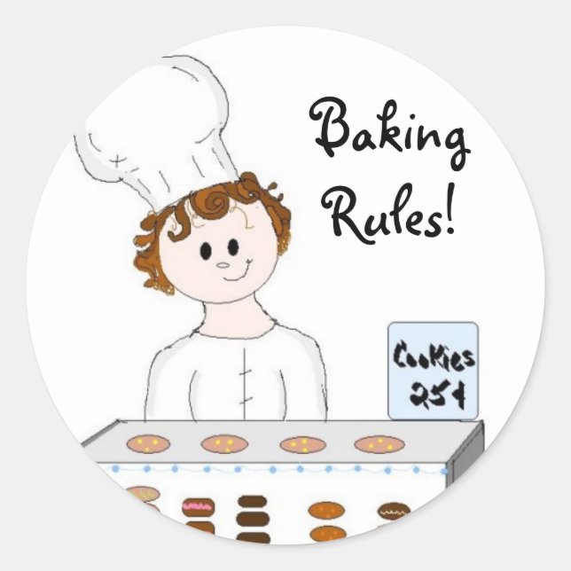 Baking Runt Klistermärke (Framsida)