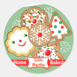 Baking Santa Anpassningsbar Stickers Runt Klistermärke