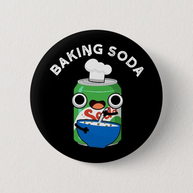 Baking Soda Funny Soda Pop Pun Mörk BG Knapp (Framsida)