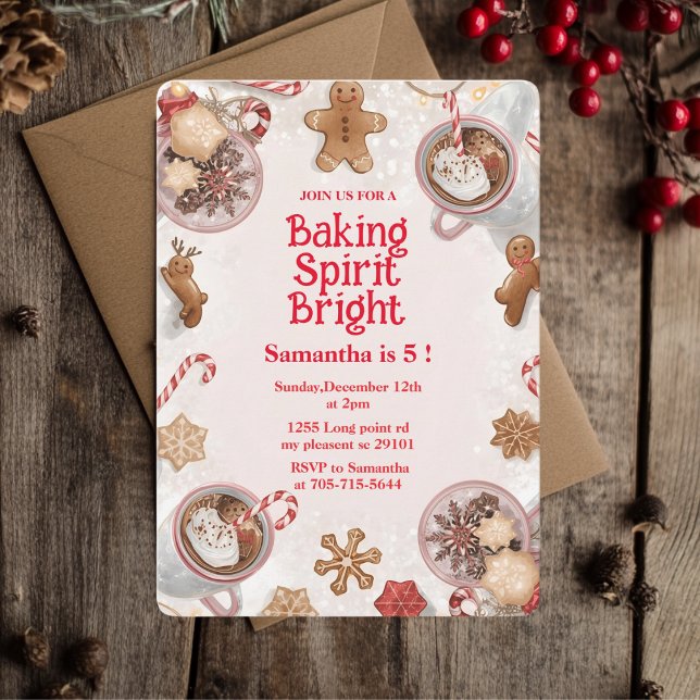 Baking Spirit Bright Christmas Cookie Birthday Inbjudningar (Skapare uppladdad)