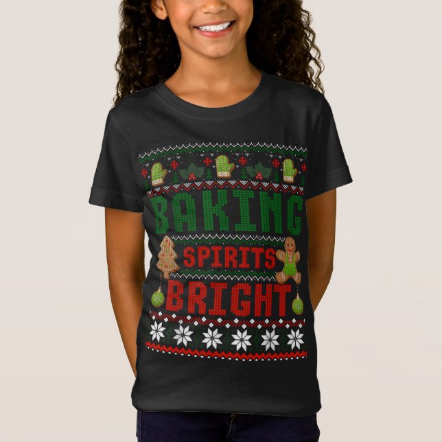 Baking Spirit Bright Donut Julgran Julafton Coo T Shirt (Framsida)