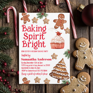 Baking Spirit Bright Jul Cookie Exchange Inbjudningar