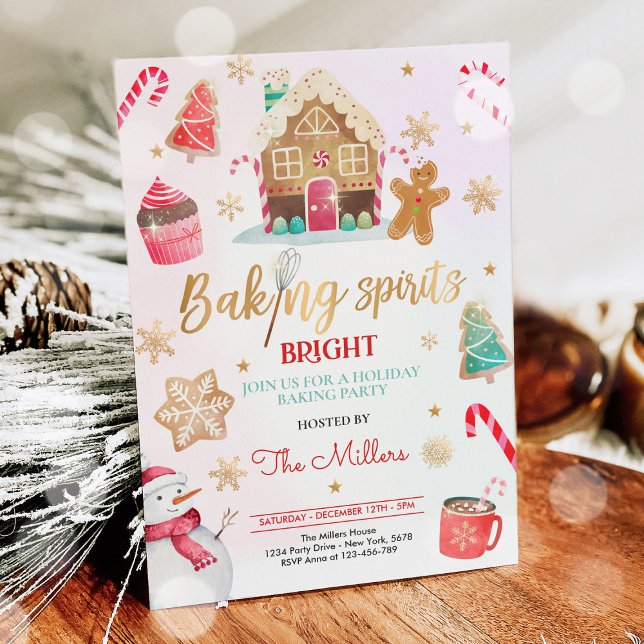 Baking Spirit Bright Julfest jul Bake Inbjudningar (Skapare uppladdad)