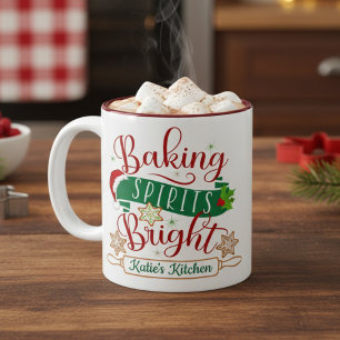 Baking Spirits Bright Anpassningsbar jul Två-Tonad Mugg