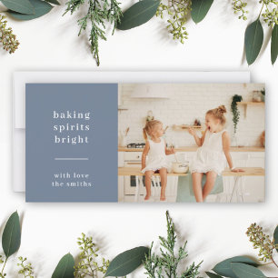 Baking Spirits Bright Blått Grått Roligt Kids Ph Julkort