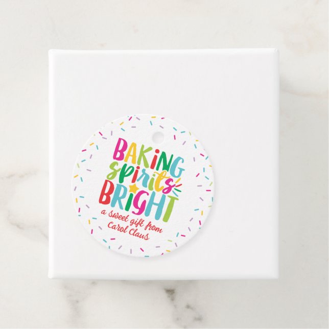 Baking Spirits Bright Colorful Sprinkles jul Gåvor Etiketter (På plats)