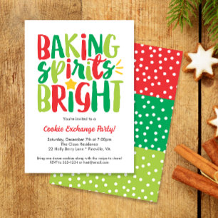 Baking Spirits Bright Cooke Swap jul Party Inbjudningar