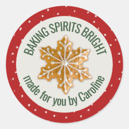 Baking Spirits Bright | Cookie-Anpassningsbar för Runt Klistermärke