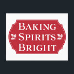 Baking Spirits Bright Cookie Helg Vykort<br><div class="desc">Bing Spirits Bright Helgdag jul Cookie Exchange Party Inbjudan vykort. Gästerna i inbjudan går till en cookie-växling där alla tar med sig cookies och sedan byter cookies till fler cookies. Det är en vinnande situation där alla får olika slags kakor att äta och med andra. Starta din egen helgdag-tradition genom...</div>