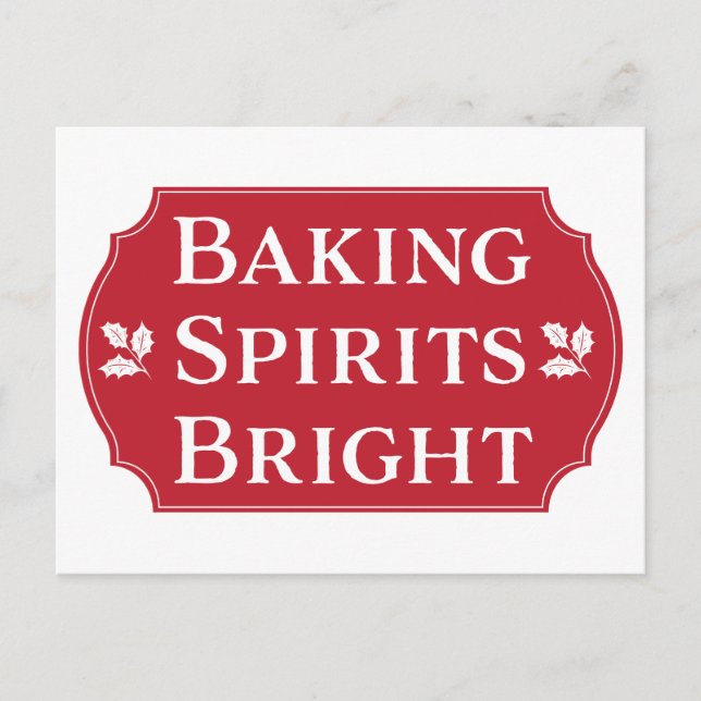 Baking Spirits Bright Cookie Helg Vykort (Framsida)