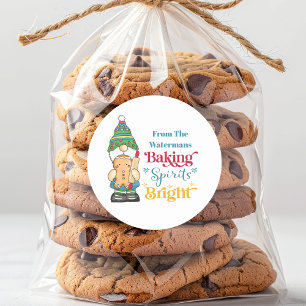 Baking Spirits Bright Cookie-Helgdag Runt Klistermärke