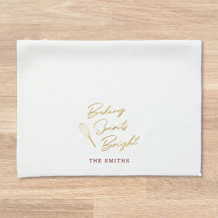 Baking Spirits Bright Family Namn-jul Kökshandduk