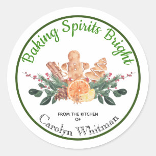 Baking Spirits Bright Food Gift "from Kitchen of" Runt Klistermärke