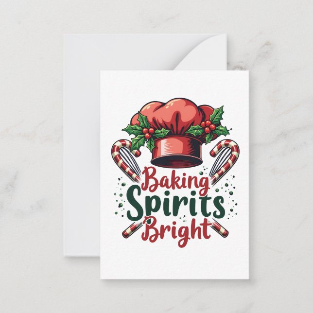 Baking Spirits Bright Funny Baking Chef Baker Anteckningskort (Framsida)