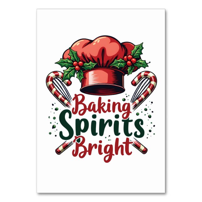 Baking Spirits Bright Funny Baking Chef Baker Bordsnummer (Framsidan)