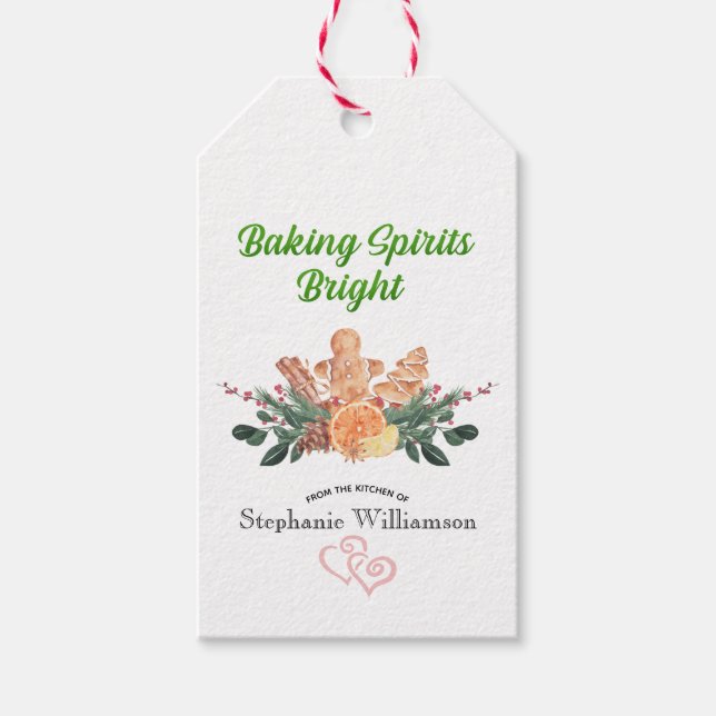 Baking Spirits Bright Gift Märkre for Home Baked G Presentetikett (Framsidan)