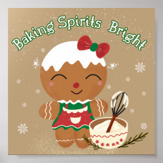 Baking Spirits Bright-Gingerbröd - Julutskrift Poster