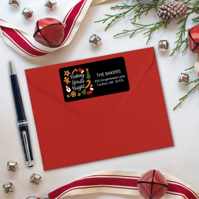 Baking Spirits Bright Gingertea jul-cookie Adressetikett (Skapare uppladdad)