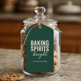 “Baking Spirits Bright Green Holiday Presentetikett