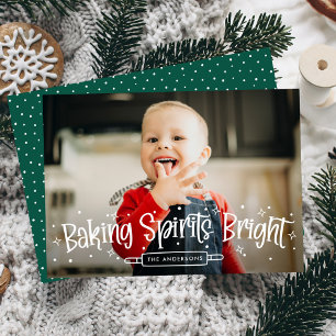 Baking Spirits Bright Grönt Photo Julkort