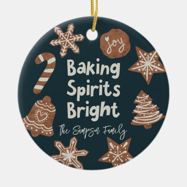Baking Spirits Bright Helgdag Cookies Julgransprydnad Keramik (Framsidan)