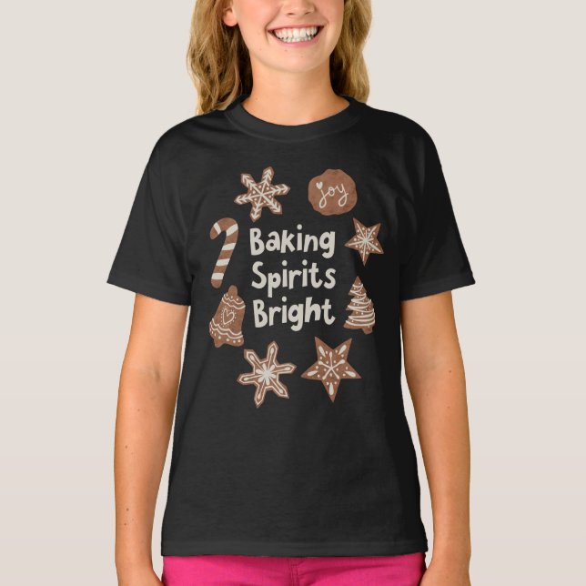 Baking Spirits Bright Helgdag Cookies T Shirt (Framsida)