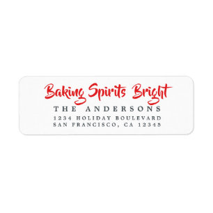 Baking Spirits Bright-Helgdag-etikett Returadress Etikett