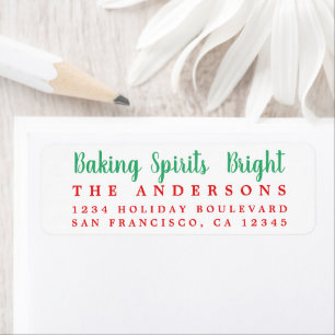 Baking Spirits Bright-Helgdag-etikett Returadress Etikett