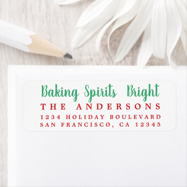 Baking Spirits Bright-Helgdag-etikett Returadress Etikett (Insitu)