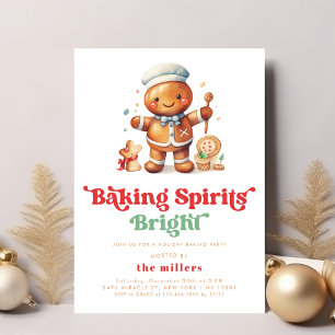 Baking Spirits Bright Helgdag jul Bake Party Inbjudningar