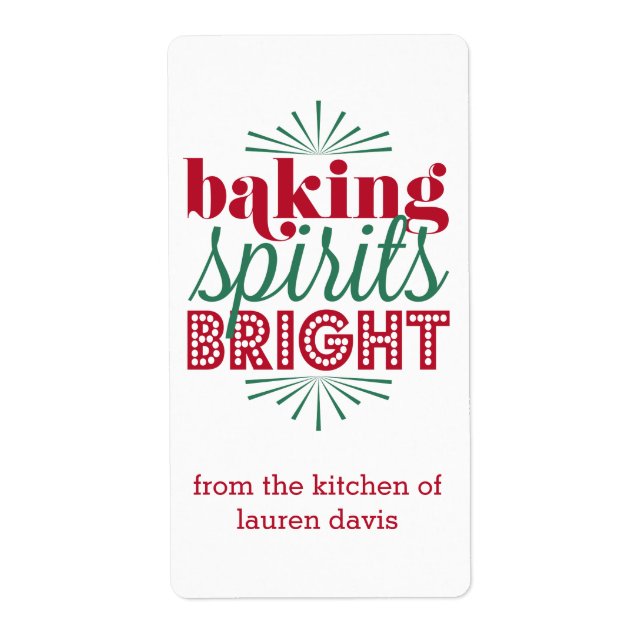 Baking Spirits Bright | Helgdag Red & Grönt Fraktsedel (Framsidan)