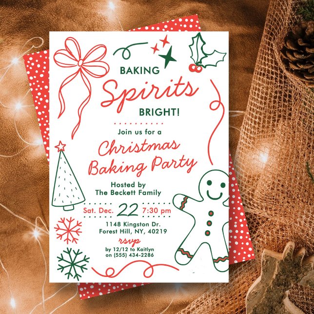 Baking Spirits Bright | Holiday Cookie Swap Party Inbjudningar (Skapare uppladdad)