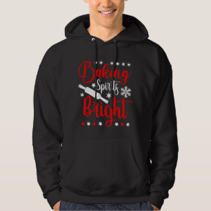 Baking Spirits Bright jul-familjen Funny Baker Hoodie