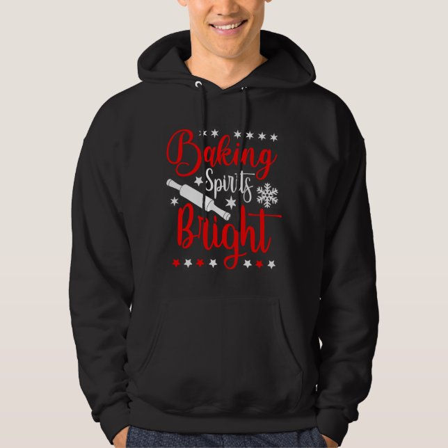 Baking Spirits Bright jul-familjen Funny Baker Hoodie (Framsida)