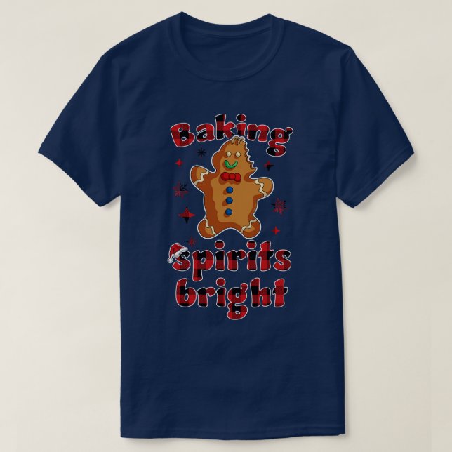Baking Spirits Bright jul Funny Baker Pajama T Shirt (Design framsida)