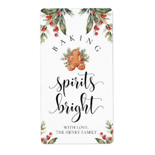 Baking Spirits Bright jul Gift Märkre Stickers Fraktsedel