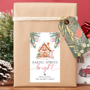 Baking Spirits Bright jul Gift Märkre Stickers Rektangulärt Klistermärke