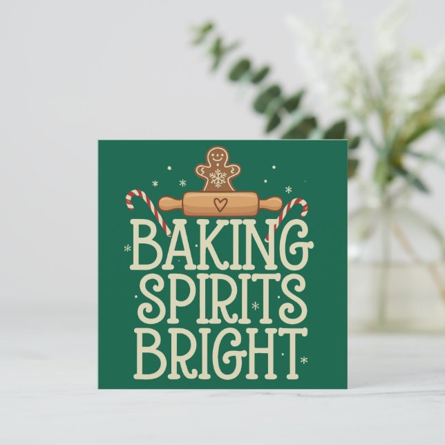 Baking Spirits Bright jul-nuny Julafton Baker Julkort (Stående Fram)