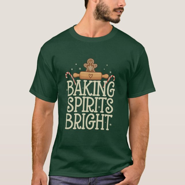 Baking Spirits Bright jul-nuny Julafton Baker T Shirt (Framsida)